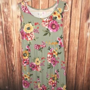 Floral high waisted maxi dress